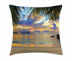 Exotic Beach Photo Pillow Cover