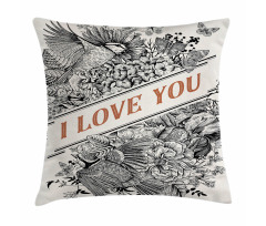 Engraved Flowers Pillow Cover