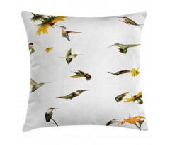 Hummingbird Sunflowers Pillow Cover