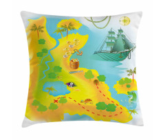 Map of a Treasure Island Pillow Cover