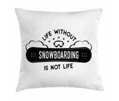 Snowboarding Calligraphy Pillow Cover