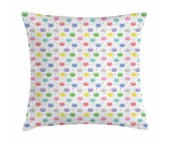 Colorful Princess Cats Pillow Cover