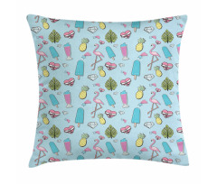 Popsicle Flamingo Pineapple Pillow Cover