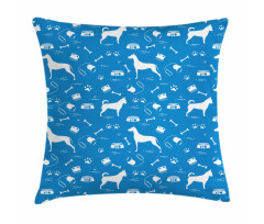 Dogs and Items Pillow Cover