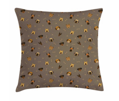 Heads Paw Print and Bones Pillow Cover