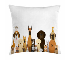 Various Breeds Funny Posing Pillow Cover