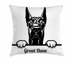 Peeking Big Breed Dog Pillow Cover