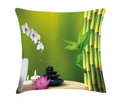 Bamboo Flower Orchid Stone Pillow Cover