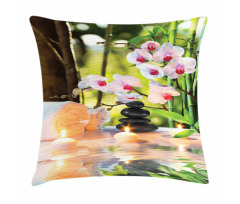 Spa with Candles Orchids Pillow Cover