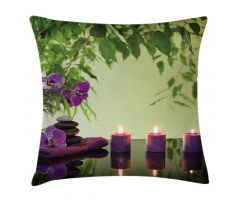 Spa Candles Orchids Bloom Pillow Cover