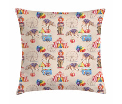 Watercolor Circus Art Pillow Cover