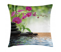Bamboo Tree Orchid Stones Pillow Cover