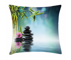 Hibiscus Bamboo on Water Pillow Cover