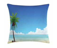 Exotic View Tree and Coconuts Pillow Cover