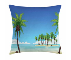 Coconut Trees in the Ocean Pillow Cover