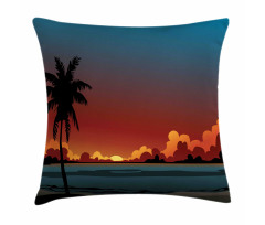 Dramatic Sunset Scene Pattern Pillow Cover