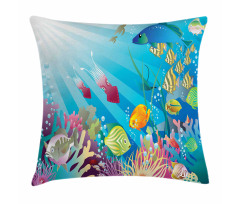 Fish Species in the Sea Pillow Cover