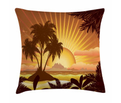 Digital Graphics Sunset Scene Pillow Cover