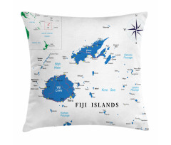 Mapping with Names Written Pillow Cover