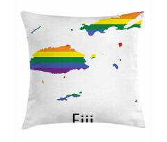 Rainbow Map Design Wording Pillow Cover