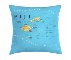 Political Map Capital Suva Pillow Cover