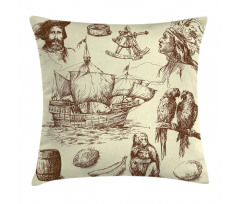 Old Merchant Ship Pillow Cover