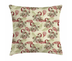 Peacocks and Snowflakes Pillow Cover