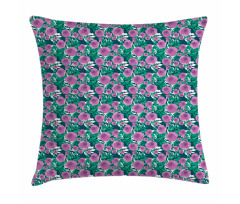 Graphical Flowers and Leaves Pillow Cover