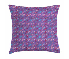 Ornate Feathers Polka Dots Pillow Cover