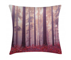 Trees Foggy Sunlight Pillow Cover