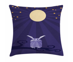 Origami Bird at Night Pillow Cover