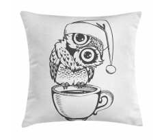 Baby Bird on Coffee Cup Pillow Cover