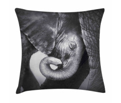 Elephant Mother and Baby Pillow Cover