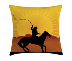 Cowboy on Horse Shade Pillow Cover