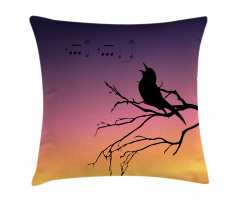 Gradient Sunrise Bird Pillow Cover