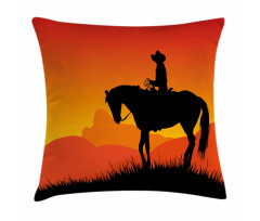 Lonely Cowboy Horseback Pillow Cover