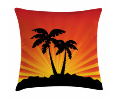 Sunrays Palm Trees Shade Pillow Cover