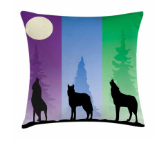 Wolf at Night Howling Pillow Cover