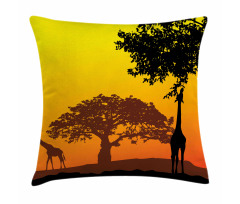 Giraffe Savannah Desert Pillow Cover