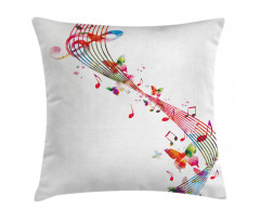 Colorful Notes Butterfly Pillow Cover