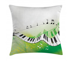 Piano Keys Green Curvy Pillow Cover