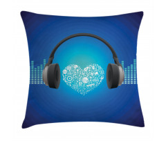 Heart Earphones Pillow Cover