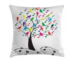 Tree with Notes Happiness Pillow Cover