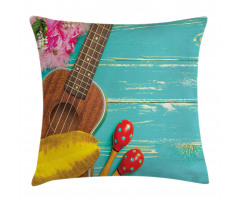 Hawaiian Summer Ukulele Pillow Cover