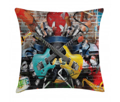 Collage Instrument Joyful Pillow Cover