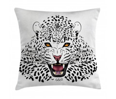 Angry Wild Leopard Pillow Cover