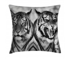 Aggressive Wild Tiger Pillow Cover