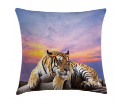 Tiger Colorful Sunset Pillow Cover