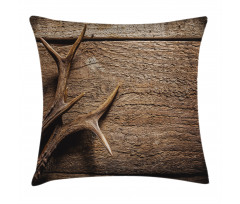 Wooden Deer Rustic Antler Pillow Cover