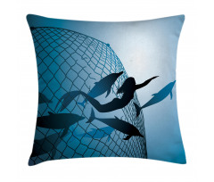Flight of Dolphins Pillow Cover